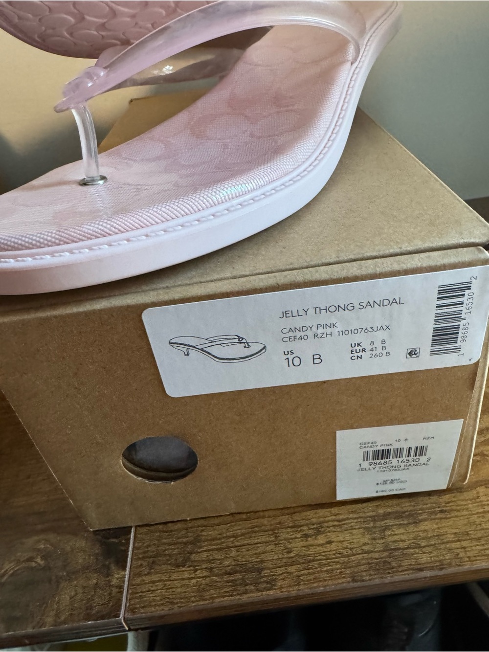 Candy Pink Jelly Thong Sandal Heels - Brand: Size 10 - Picture 3 of 3